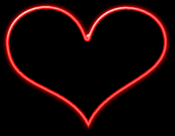 Neon Red Heart Outline