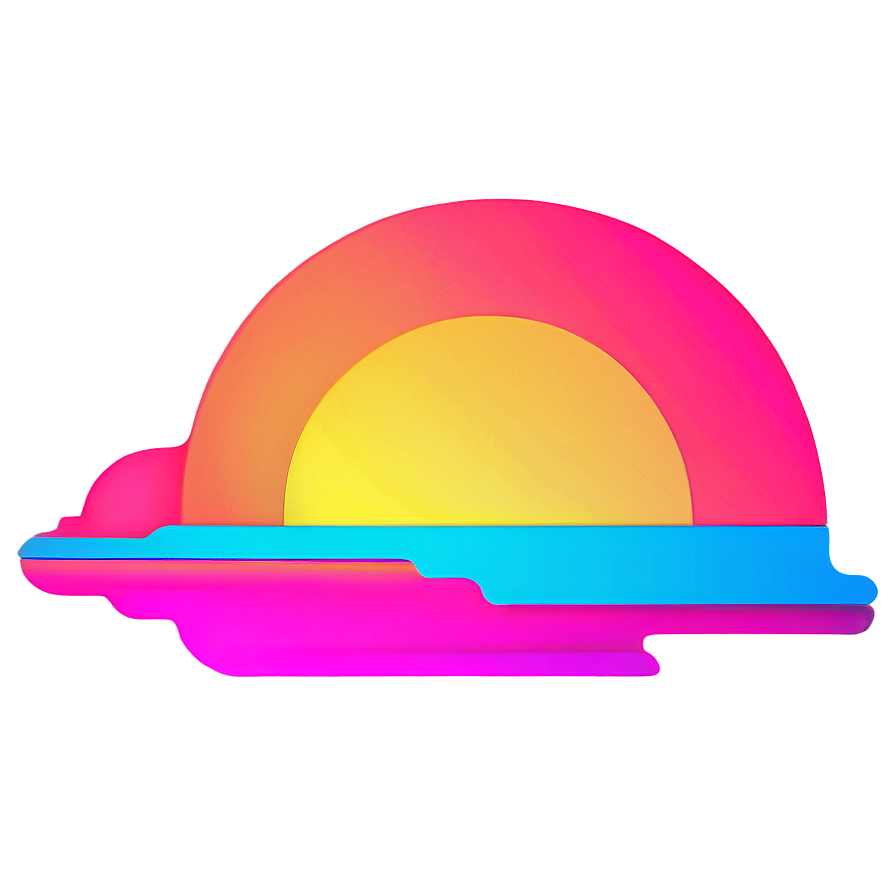 Neon Retro Sunset Design Png 06252024