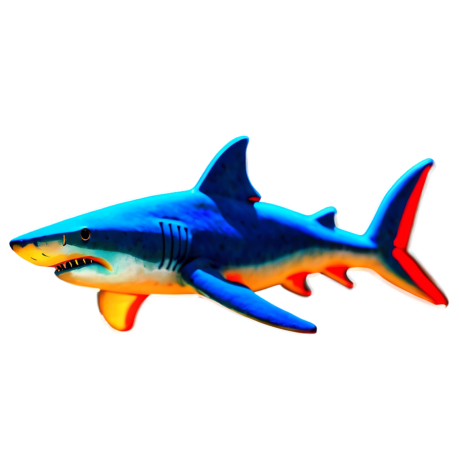 Neon Shark Art Png 29