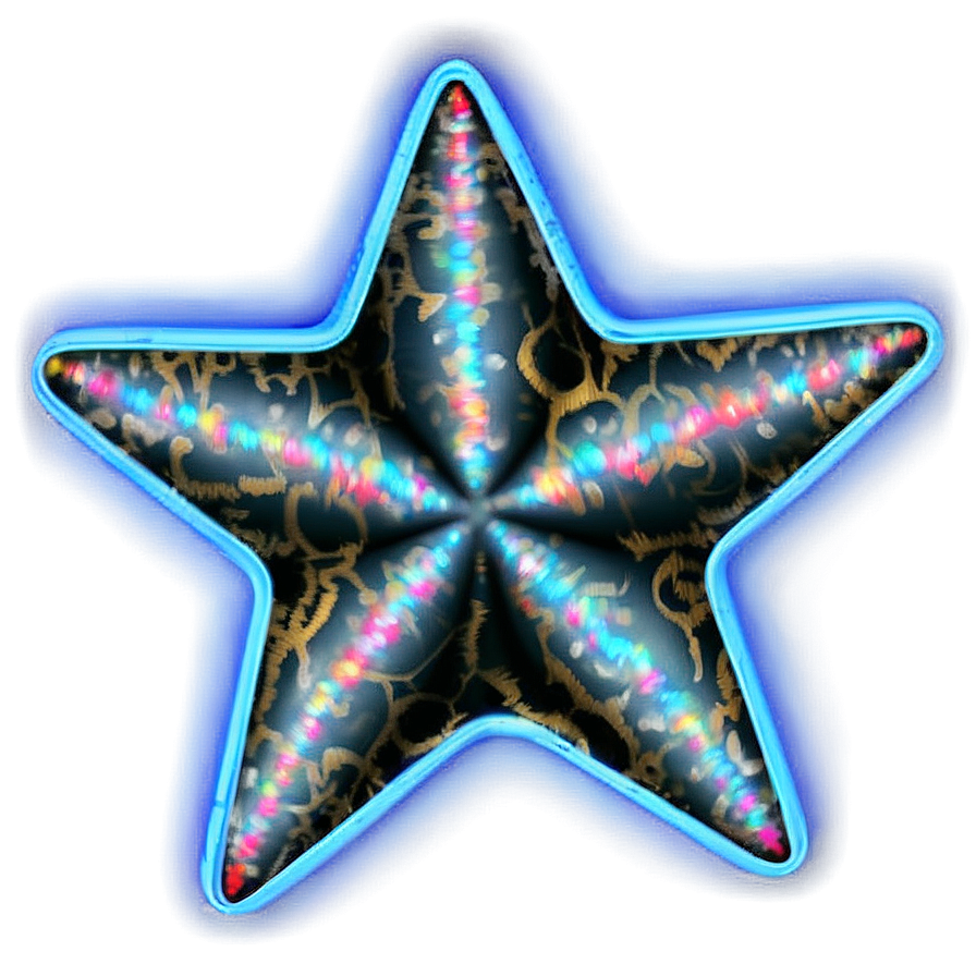 Neon Sparkle Star Png Cmk44