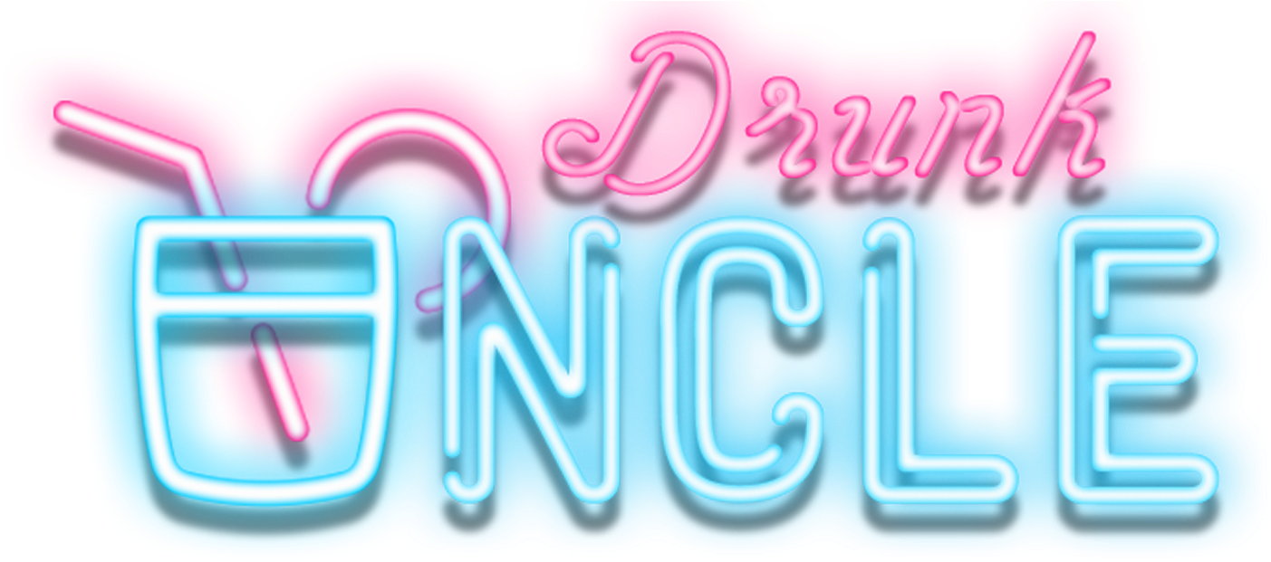 Neon Style Drunk Uncle Text Graphic