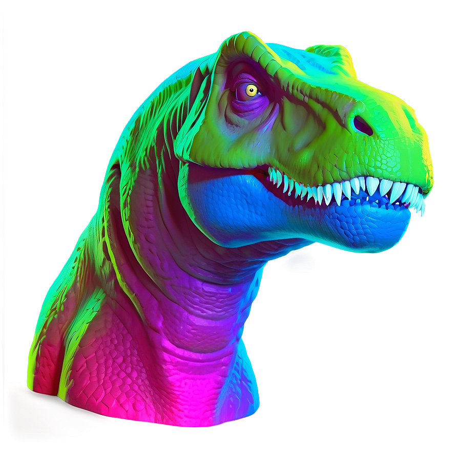 Neon Style T Rex Head Png Evj