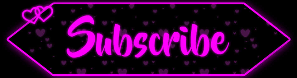 Neon Subscribe Button Love Hearts Background