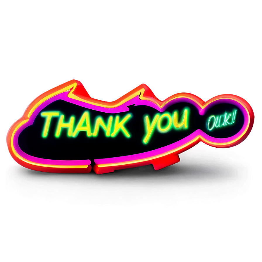 Neon Thank You Stickers Png Wes17