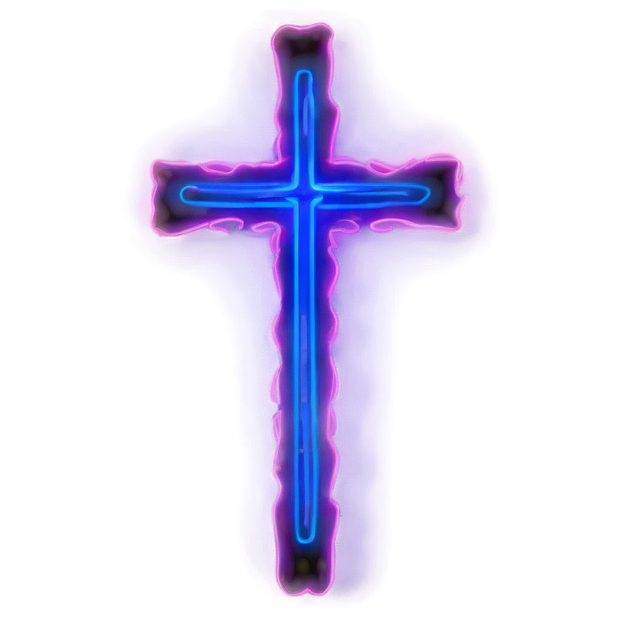 Neon Thin Cross Png 06292024