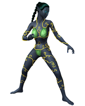 Neon Tribal Art Female Figure