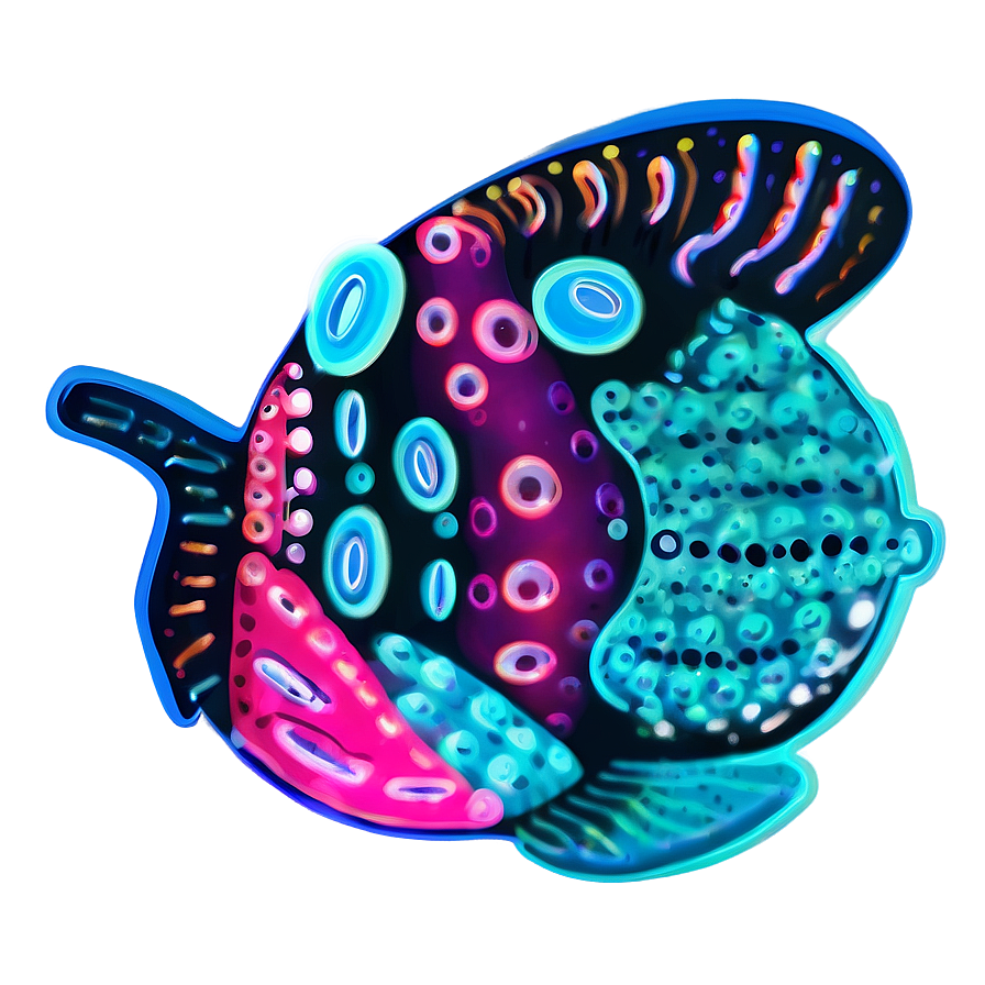 Neon Underwater Creatures Png Eli