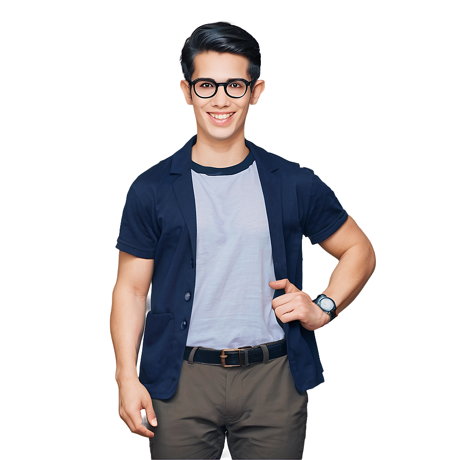 Nerd Character Cartoon Png Xgq