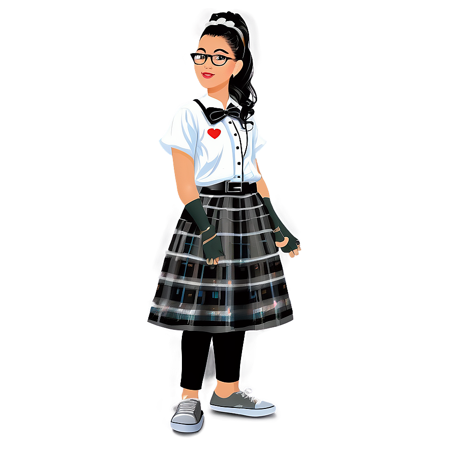 Nerd Girl Illustration Png 05232024