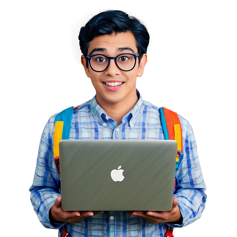 Nerd With Laptop Png 05232024