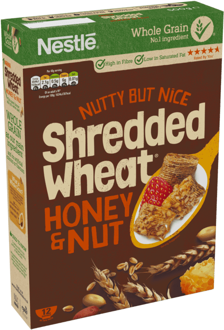 Nestle Shredded Wheat Honey Nut Cereal Box