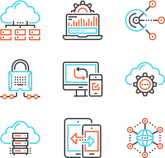 Network Technology Icons Set