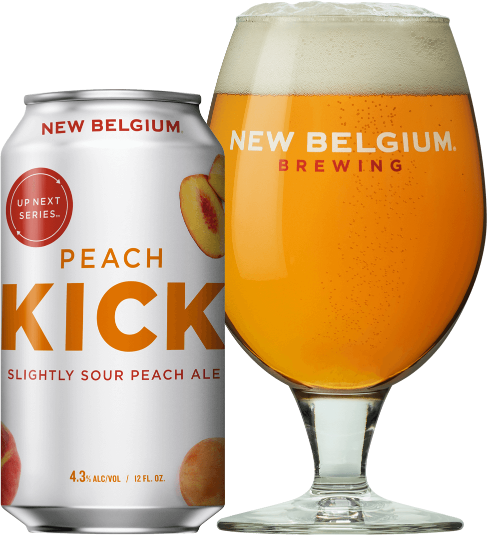 New Belgium Peach Kick Ale Canand Glass