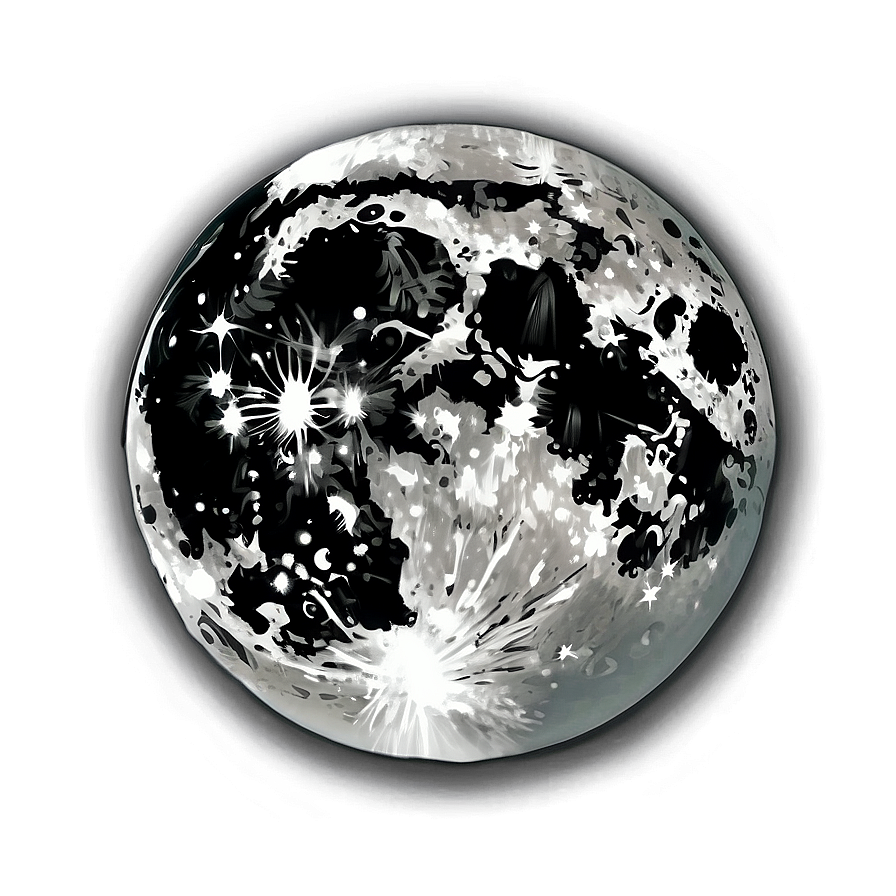 New Moon In Ink Style Png 19