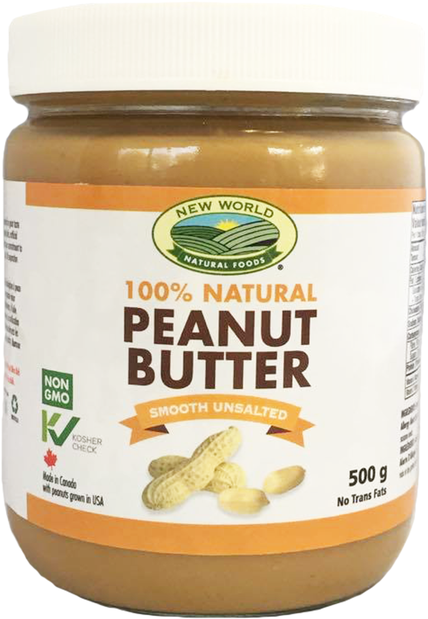 New World Natural Foods Smooth Peanut Butter Jar