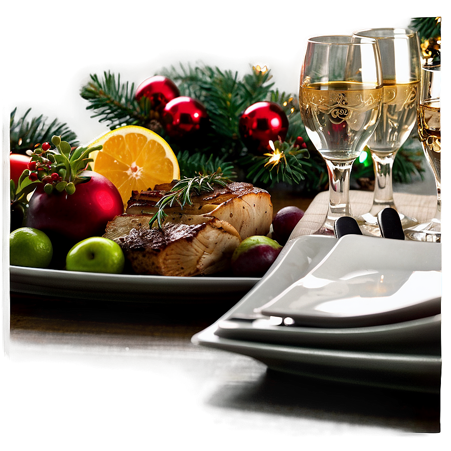 New Year Festive Dinner Table Png Xrf90