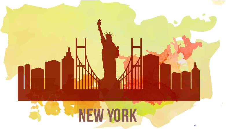 New York Skyline Artistic Silhouette