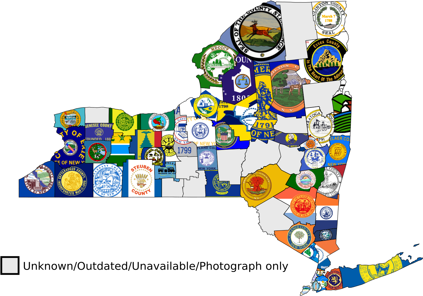 New York State County Seals Map