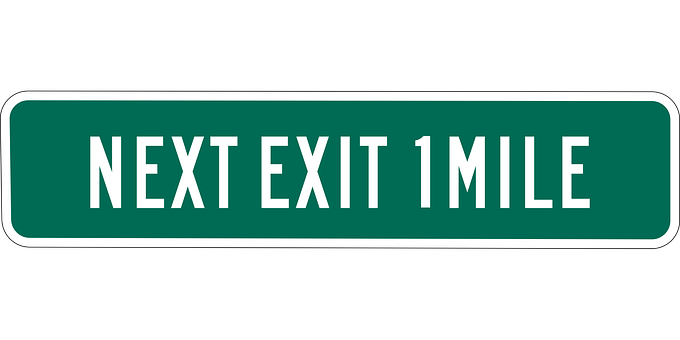 Next Exit1 Mile Sign