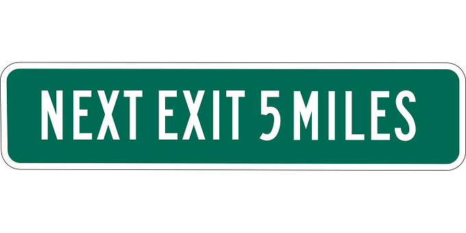 Next Exit5 Miles Sign