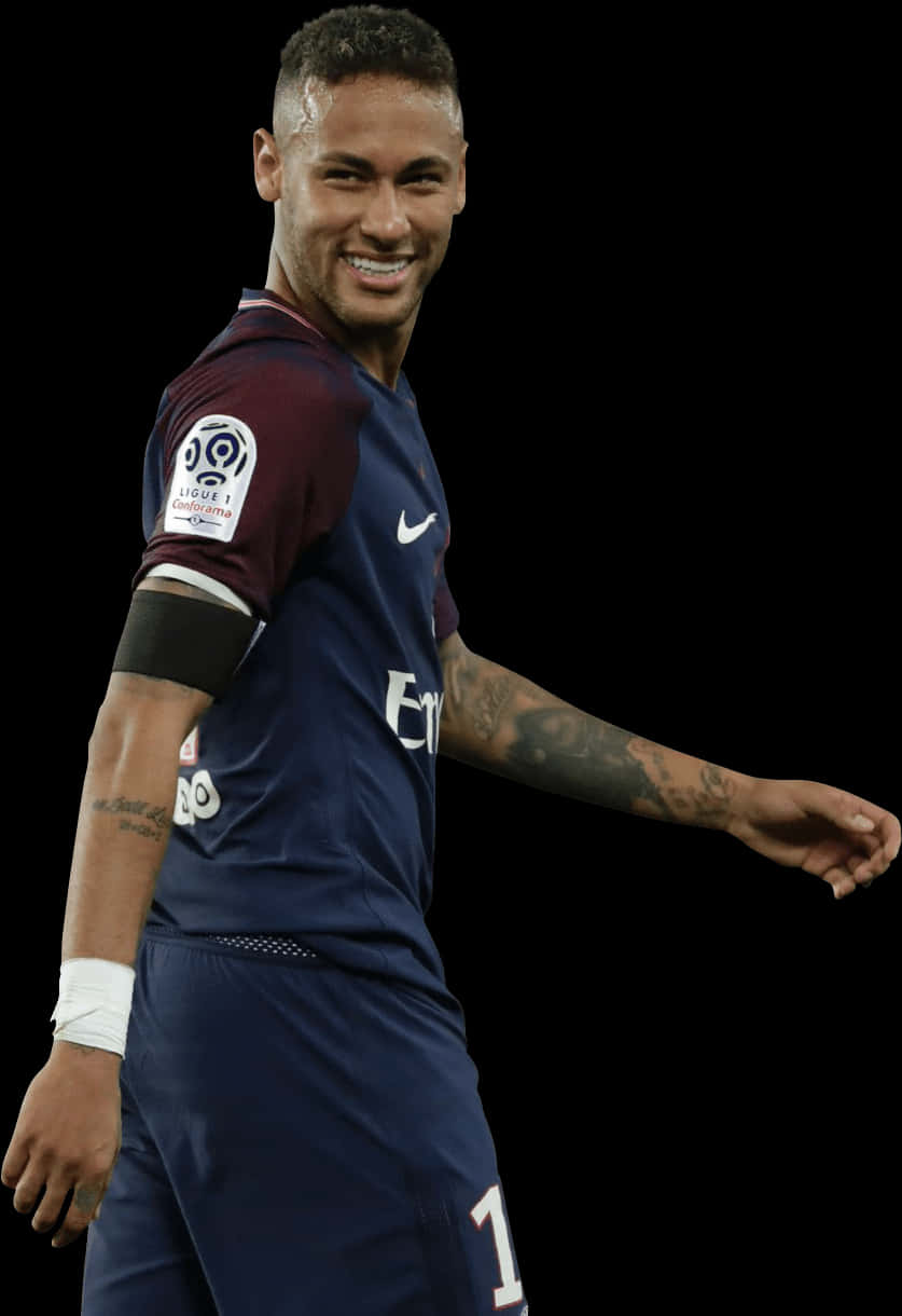 Neymar Smilingin Paris Saint Germain Kit