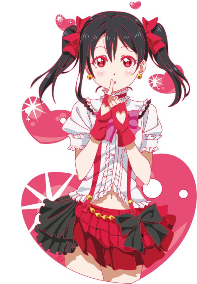 Nico Yazawa Heart Gesture Anime Illustration