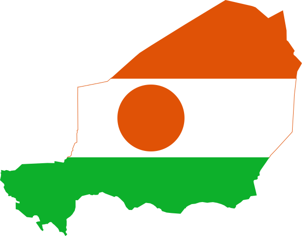 Niger Flag Map Outline