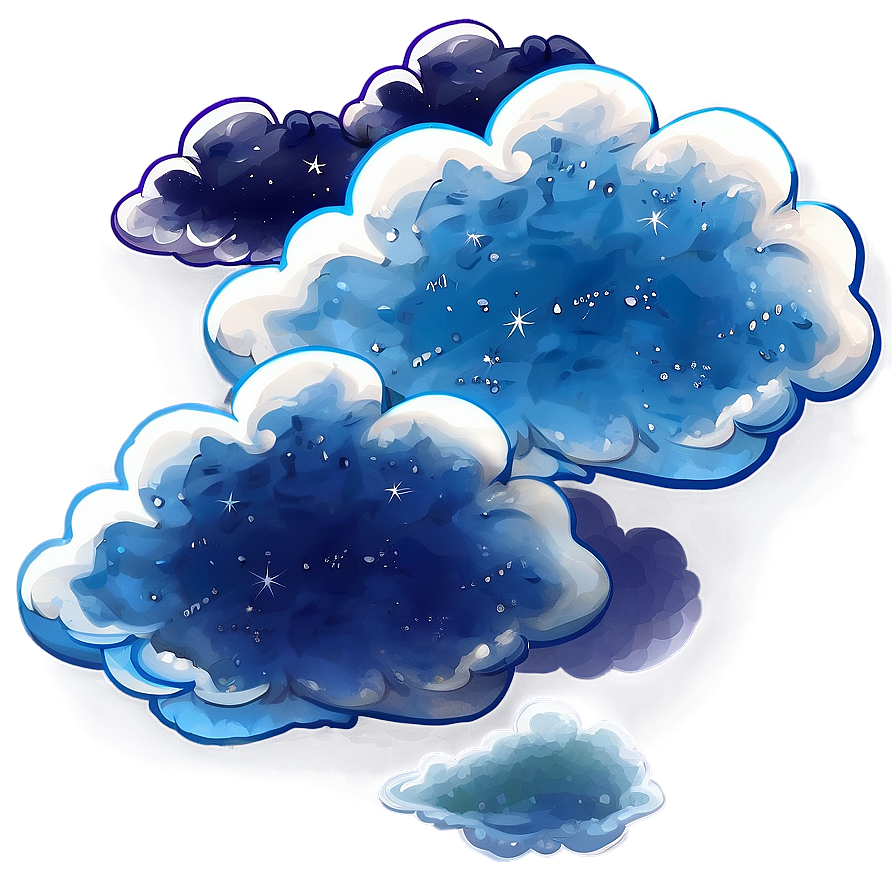 Night Sky Blue Clouds Png 6