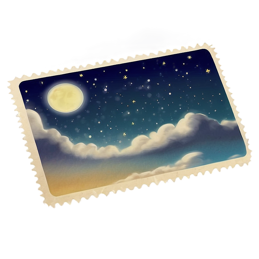 Night Sky Postcard Stamp Png 06272024