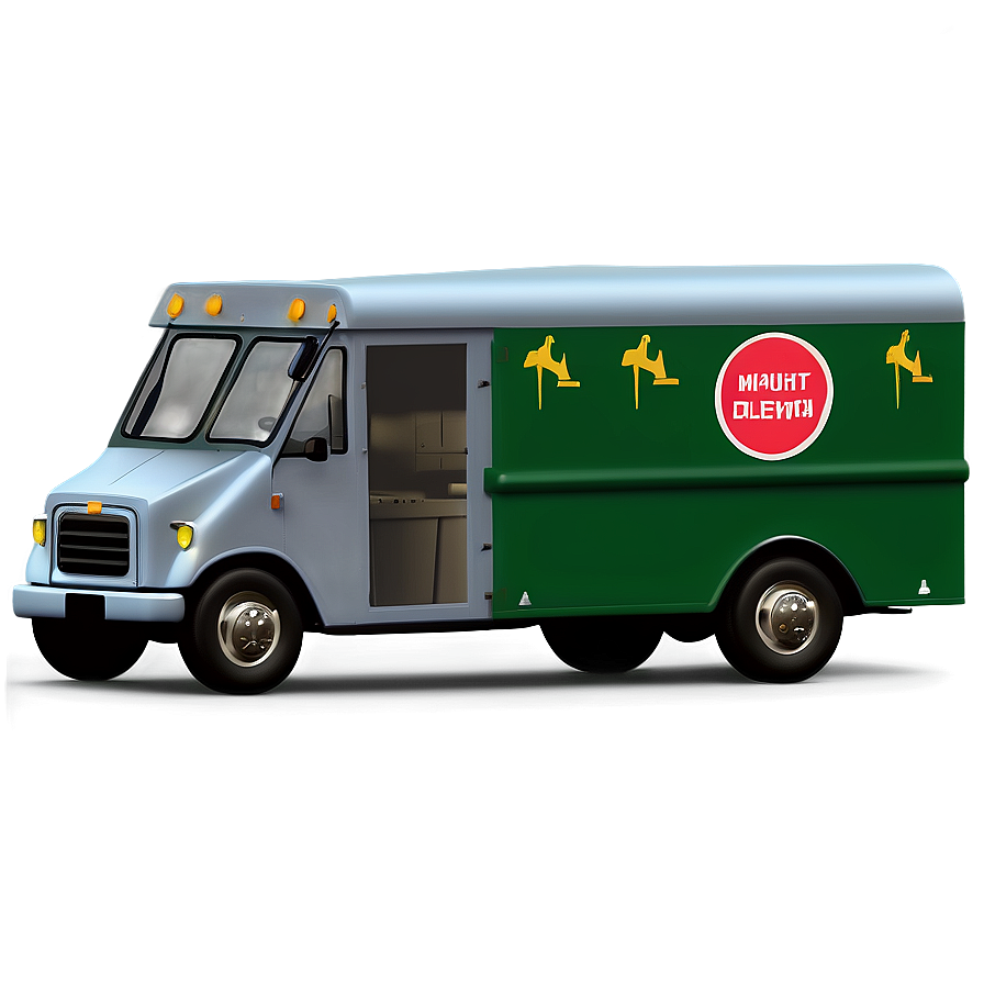 Night Time Mail Delivery Truck Png Ajn