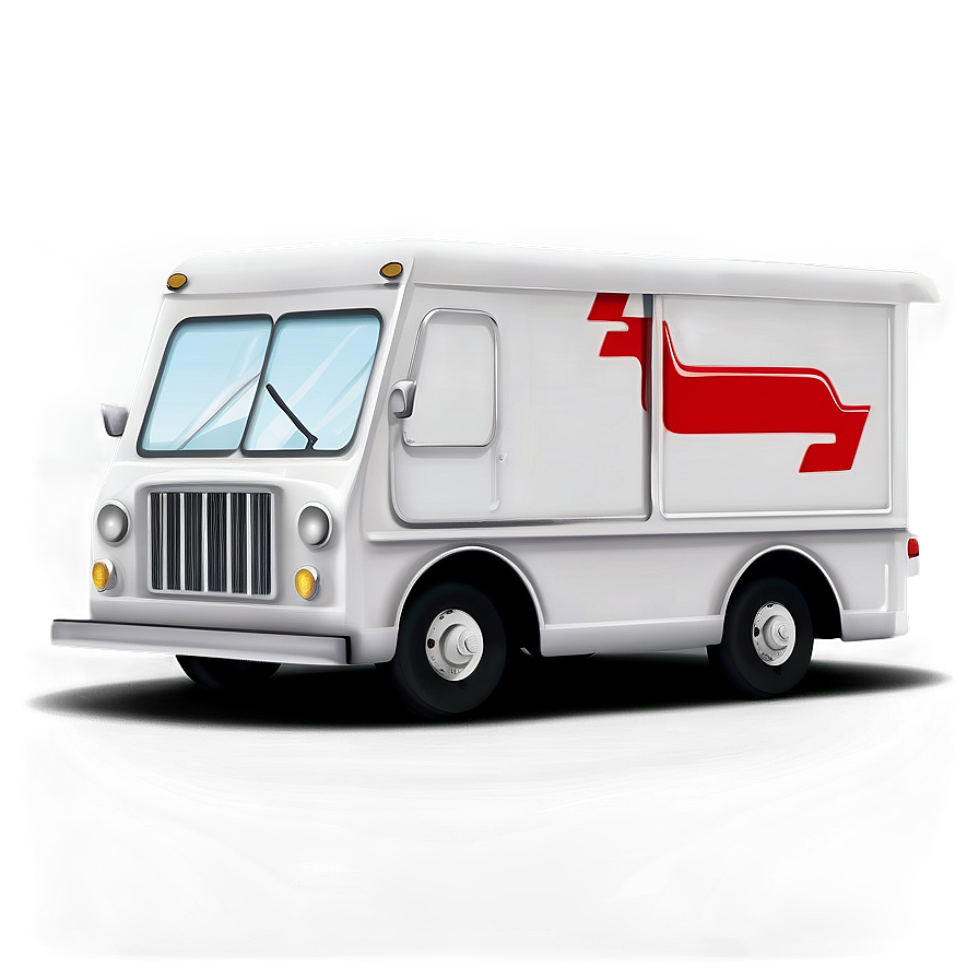 Night Time Mail Delivery Truck Png Twc