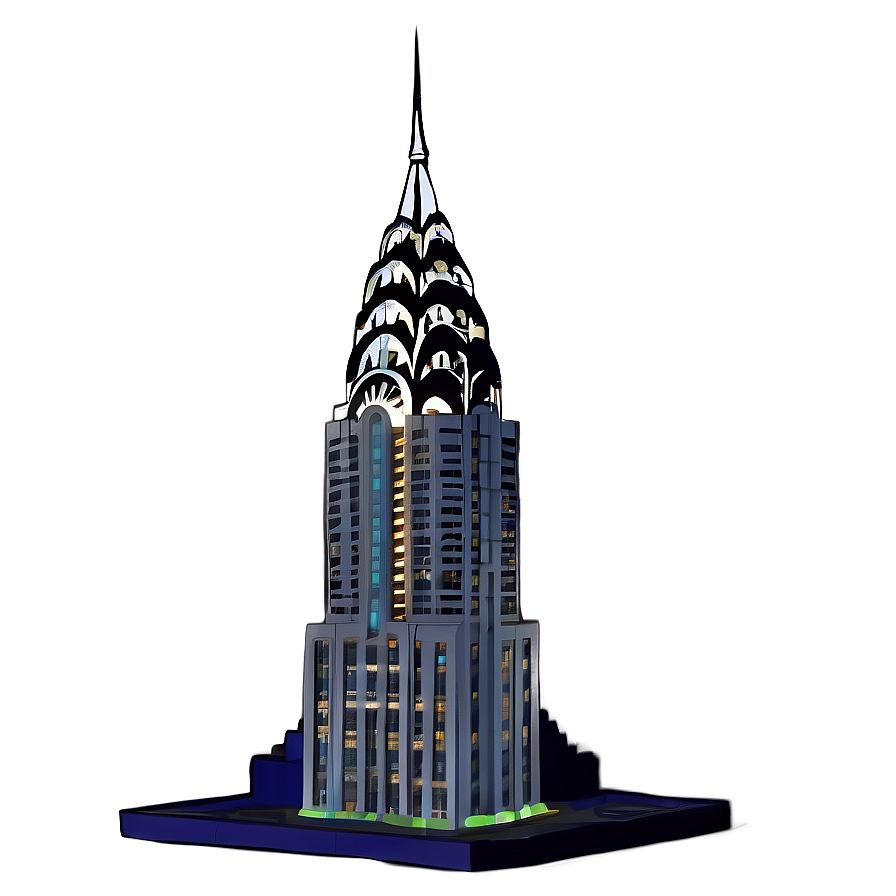 Night View Chrysler Building Png Ivj