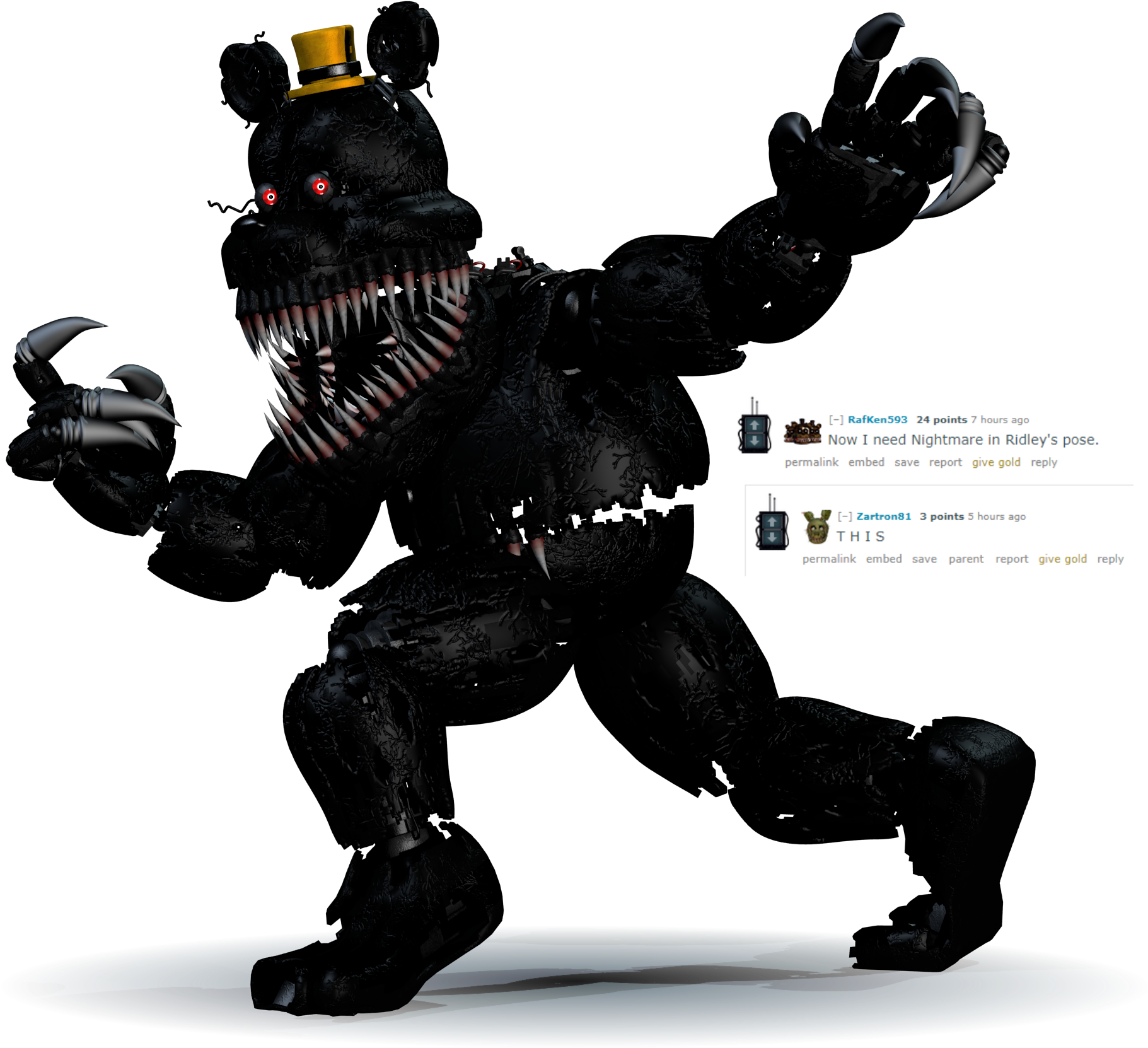 Nightmare Freddy Five Nightsat Freddys Render