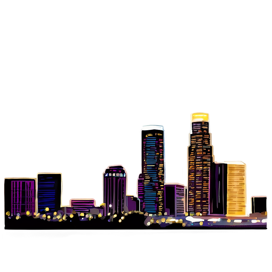 Nighttime Los Angeles Skyline Png 85