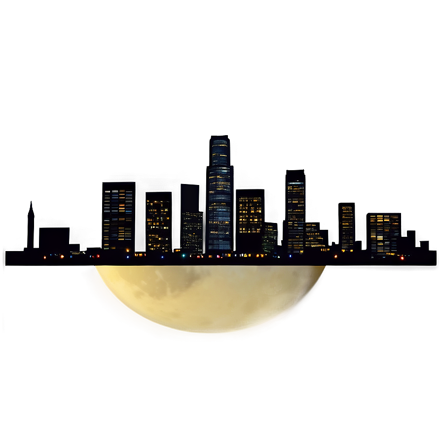 Nighttime Los Angeles Skyline Png Faq65