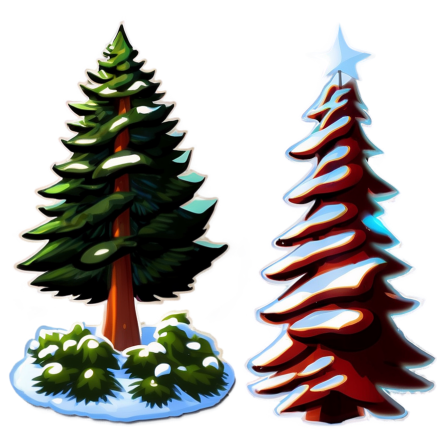 Nighttime Spruce Tree Scene Png Qxv