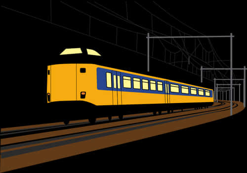 Nighttime Train Illustration