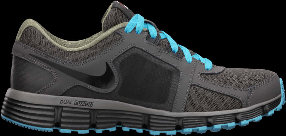 Nike Dual Fusion Running Shoe Black Blue