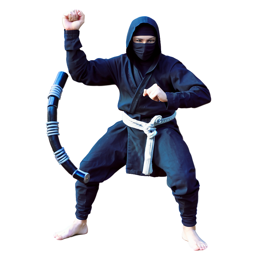 Ninja With Nunchucks Png Cle23