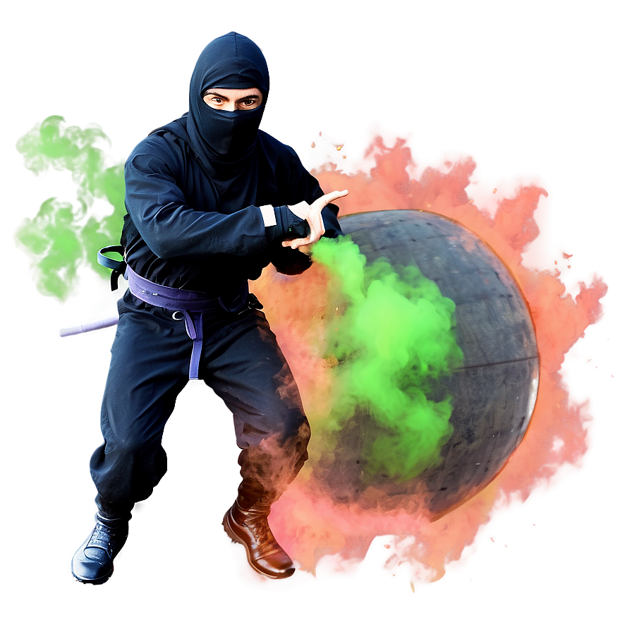 Ninja With Smoke Bomb Png 36