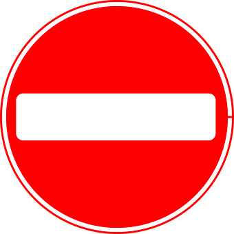 No Entry Sign Redand White