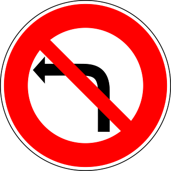 No Left Turn Sign