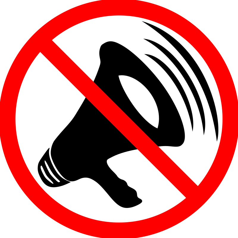 No Loudspeakers Sign