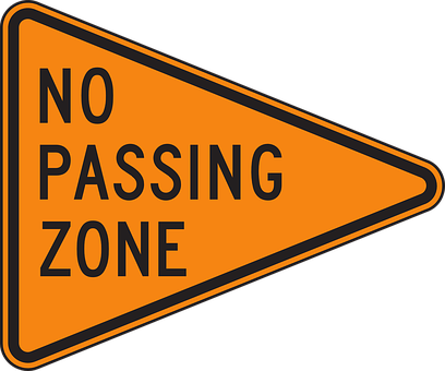 No Passing Zone Traffic Sign