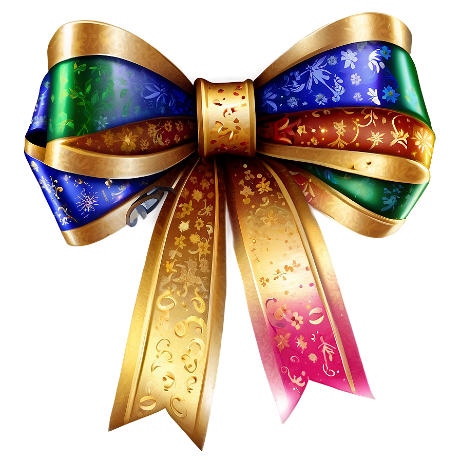 Noel Ribbon And Bow Png 06292024