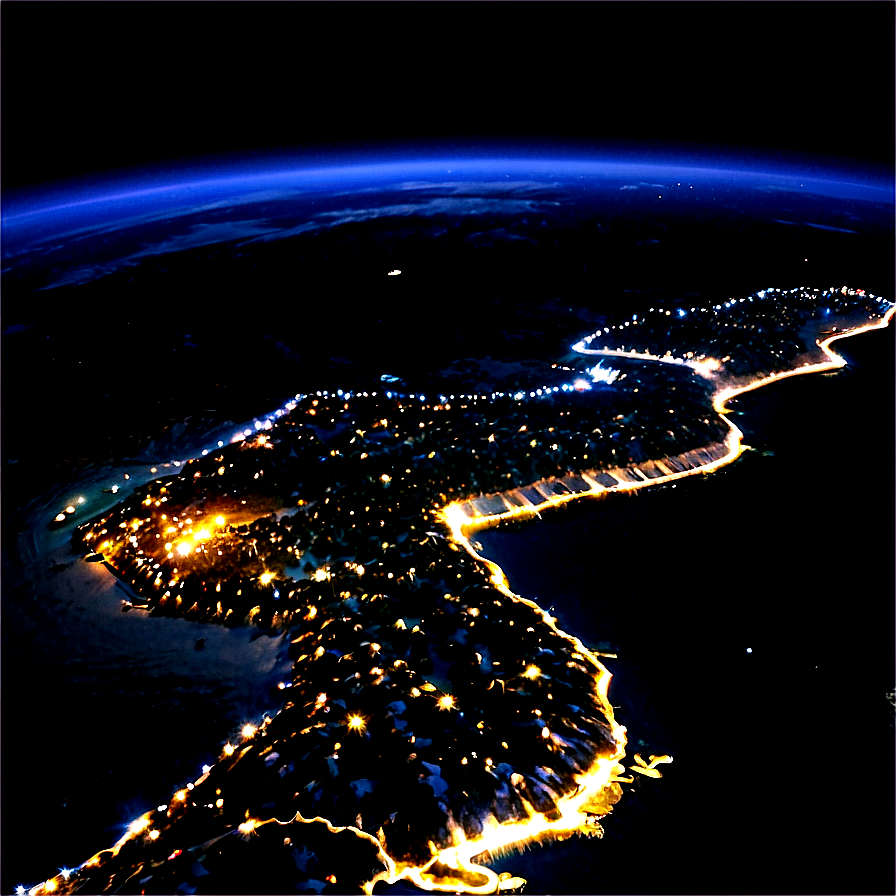 North Korea Night Lights Satellite Png 46