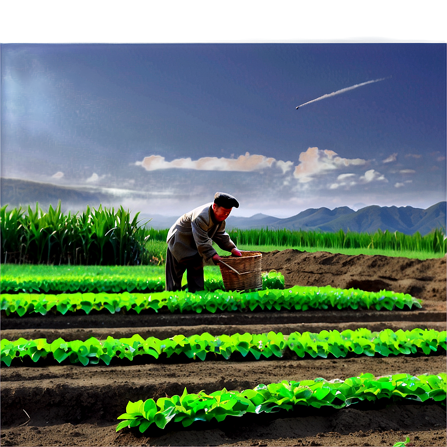 North Korean Farming Scene Png Ywh