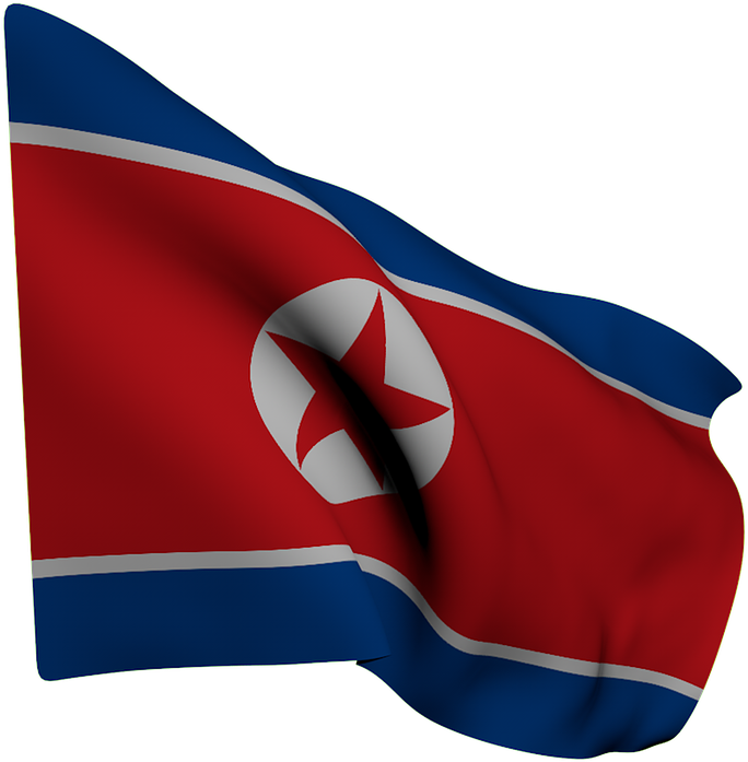 North Korean Flag Waving