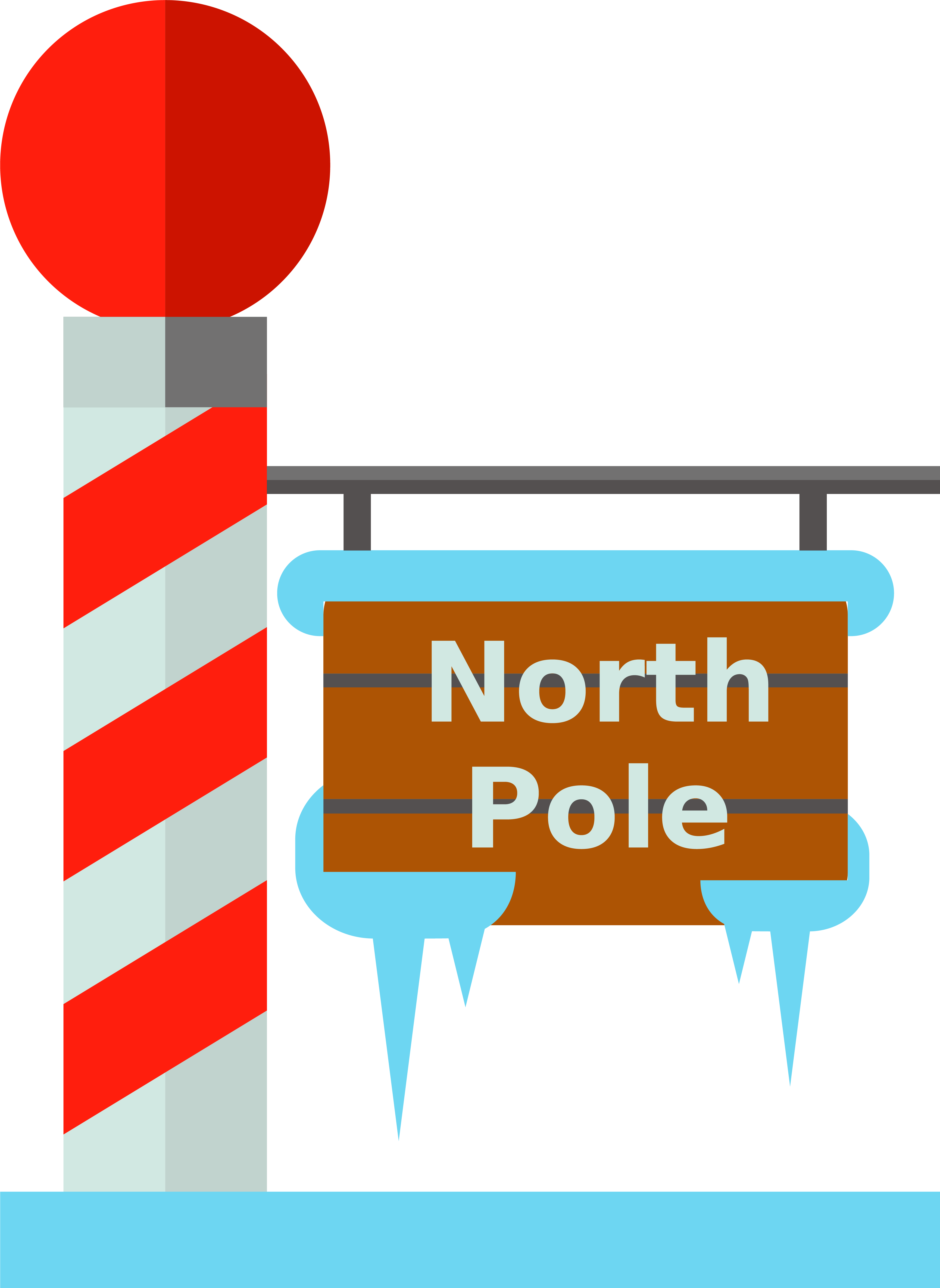 North Pole Signboard Illustration