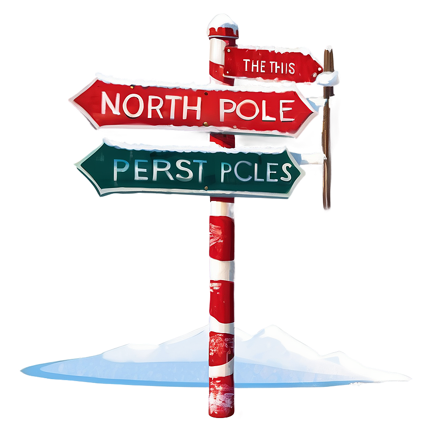 North Pole Signpost Illustration Png 52